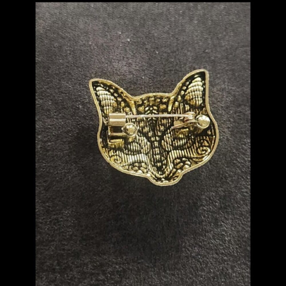 Cat Rhinestone Brooch - Picture 2 of 2